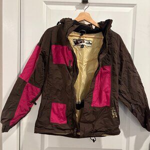 Vans Women's Snow Shell Jacket, Brown and Pink, Size XS